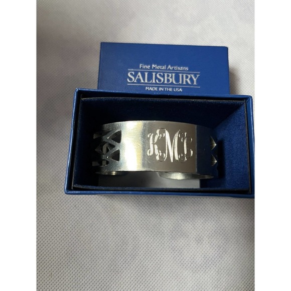 SALISBURY FINE METAL ARTISANS Monogram "KML" PEWTER CUFF BRACELET - Picture 2 of 15